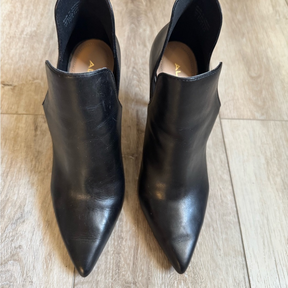 Aldo Sleek Black Ankle Booties